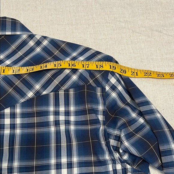 Pendleton Shirt Men’s M Navy Plaid Pearl Snap Frontier Long Sleeve Western NWT - Picture 12 of 14
